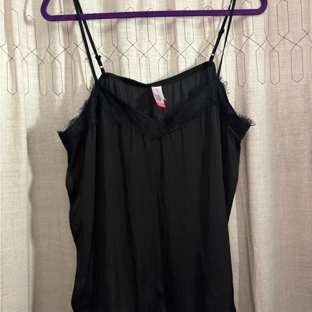 No Boundaries Black Fringed Cami Top